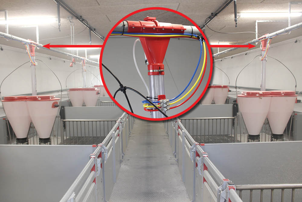 COLOR FEED SINGLE: Phase feeding valve in a weaner unit