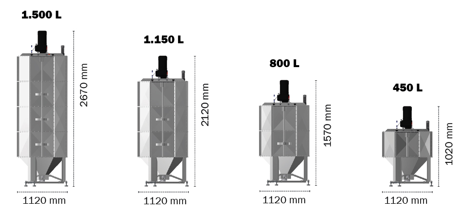 Funki Diamant Mixing tank dimensions